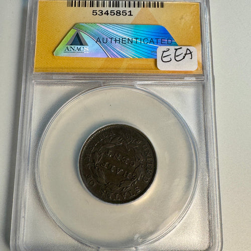 1835 Classic Head US 1/2C Half Cent, ANACS F-12
