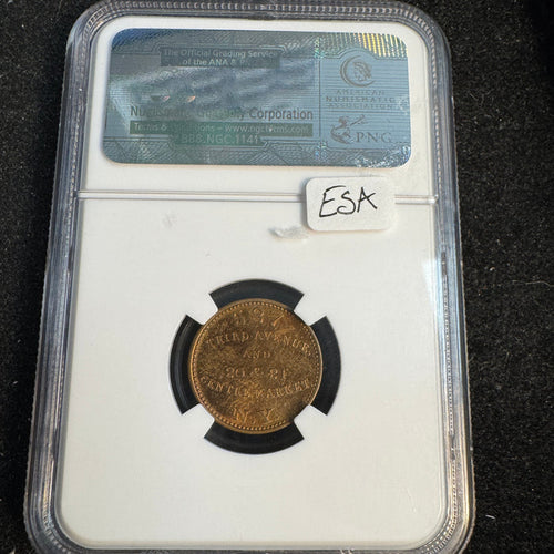1863 New York NY Civil War Token, Fred. Rollwagen Jr, F-630BI-1a, NGC MS-64 RB