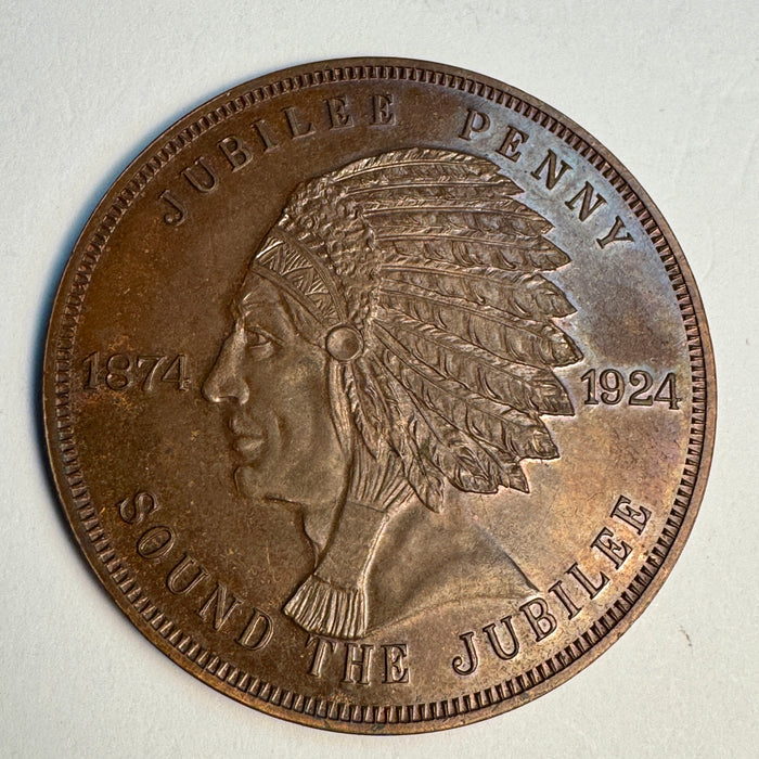 1874-1924 National Women’s Christian Temperance Union - Official Jubilee Year ‘Indian Head’ Medal, 2.5” Bronze