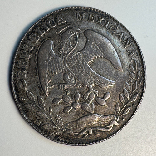 1876 Pi-MH Mexico Cap & Rays 8 Reales, San Luis Potosi, VF+