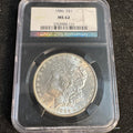 1886 Morgan Silver Dollar, NGC 25th Anniversary MS-62