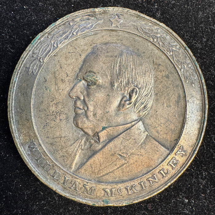 1907 William McKinley Memorial Canton Ohio dedication medal, 51mm Silverplated Bronze