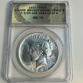 “1920” Daniel Carr Broken Sword Peace Dollar O/S on US Peace Dollar (1922-35) Host, ANACS MS-70