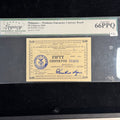 1944 Mindanao US Philippines 50 Centavos Emergency Currency, Legacy Gem New 66 PPQ