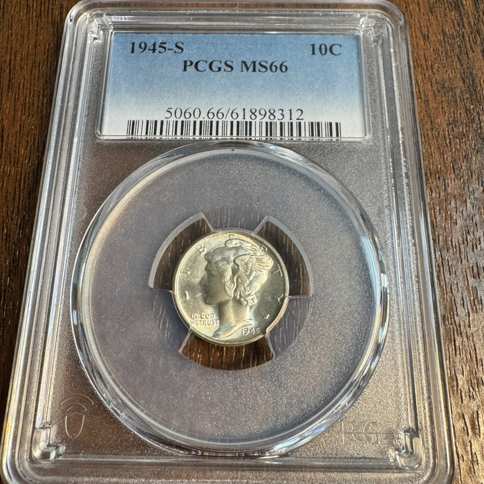1945-S Mercury Dime 10c, PCGS MS-66