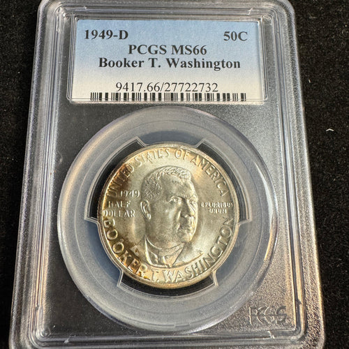 1949-D Booker T. Washington Half Dollar - 6,004 Mintage, PCGS MS-66