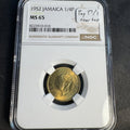 1952 Jamaica Farthing 1/4P, KGVI, NGC MS-65, Pop 17/1 Near Top 🇯🇲