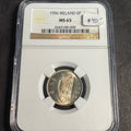 1956 Ireland 6 Pence, Irish Hound Dog, NGC MS-65 🇮🇪