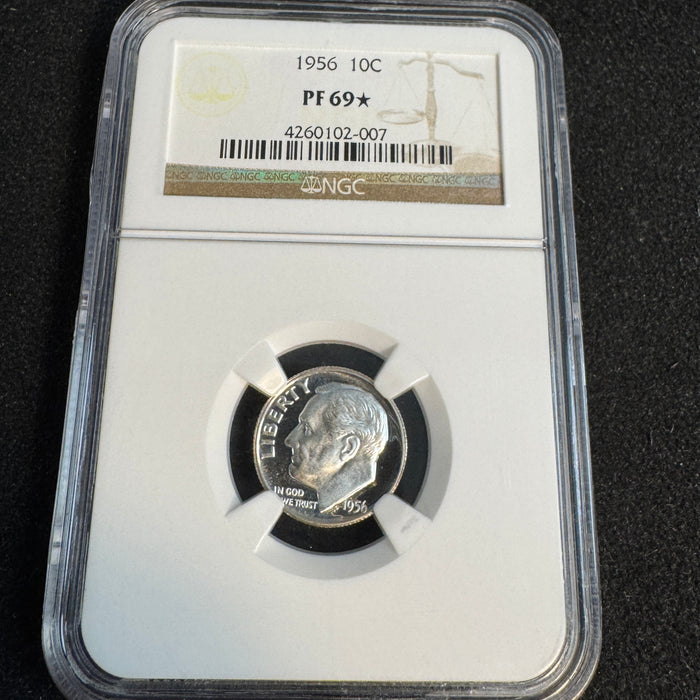 1956 Proof Roosevelt Dime 10c, NGC PF-69 ⭐️ Star