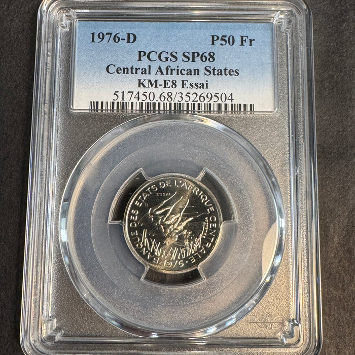 1976-D (Gabon) Central African States 50 Francs ESSAI, PCGS SP-68, 1900 mtg.