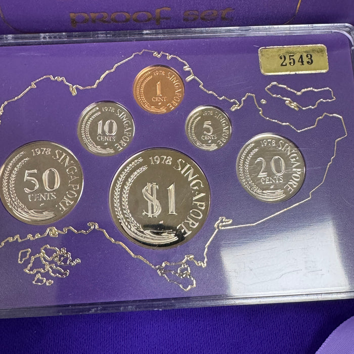1978 6-Coin Republic of Singapore Presentation Proof Set #2543 🇸🇬