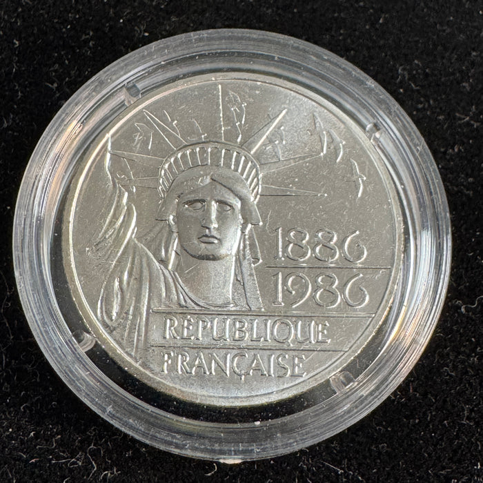 1986 France 100 Francs Silver Statue of Liberty, 30g PIEDFORT - UNC