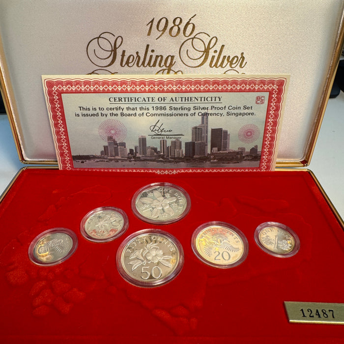 1986 Singapore Sterling 6-Coin Proof Set #12487