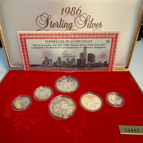 1986 Singapore Sterling 6-Coin Proof Set #12487