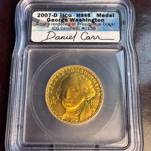 2007 Daniel Carr George Washington Concept Dollar (Medal/Pattern), ICG MS-65