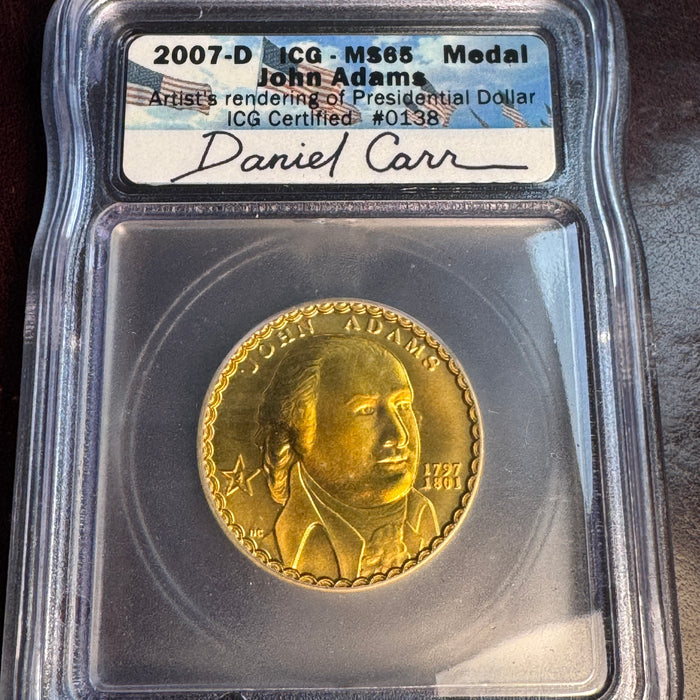 2007 Daniel Carr John Adams Concept Dollar (Medal/Pattern), ICG MS-65