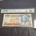 2012 Barbados 50 Dollars Banknote, P#70c, PMG 65 Gem Unc EPQ