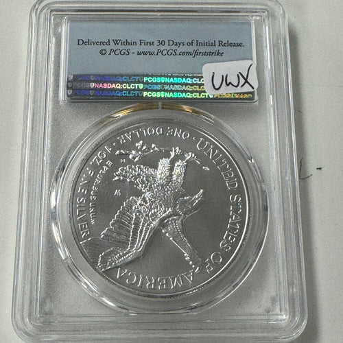 2021-W Burnished Silver Eagle, First Strike PCGS SP-69, Type 2