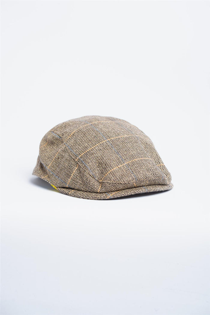 albert brown tweed flat cap