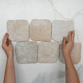 Pattern With Hand Beige Settlers Cobble Stone 150 x 150mm Porcelain  - The Blue Space