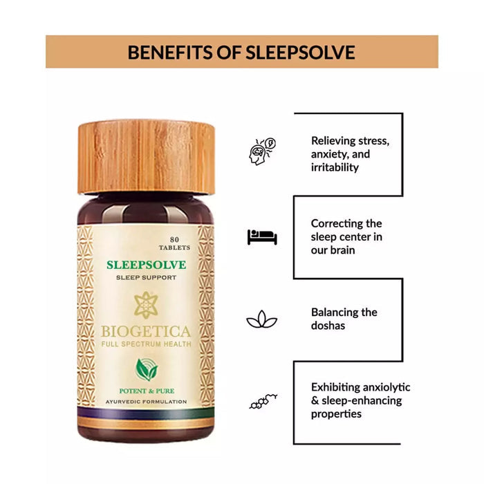 Biogetica SleepSolve - Sleep Support, 80 Tablets