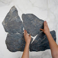 Black Aria Stone Look Tile Matte Crazy Pave Porcelain - The Blue Space