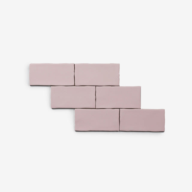 Blush Luca Hand Made Gloss Subway Tile 75 x 150 x 8mm