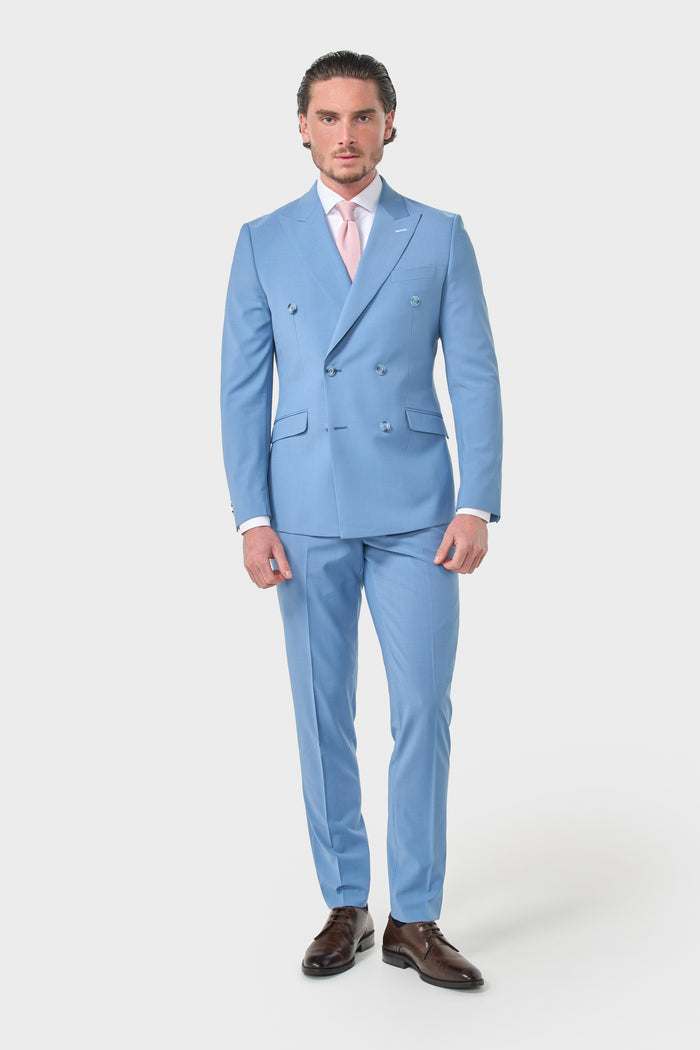 Bond Wool Rich Ocean Blue Double Breasted Blazer