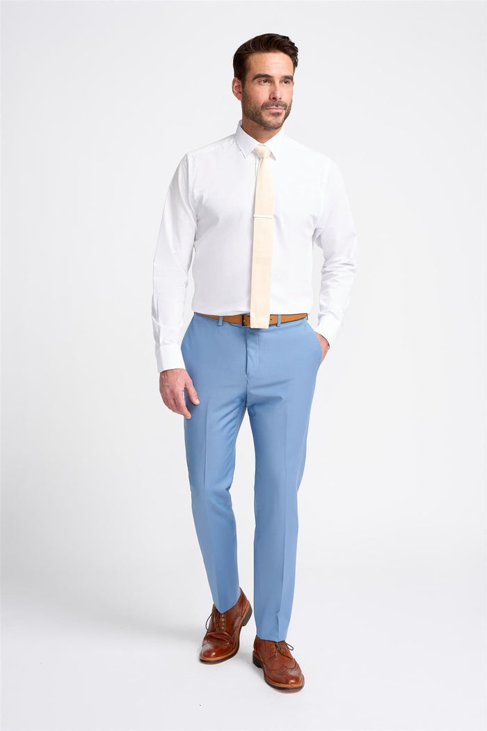 Bond Wool Rich Ocean Blue Trouser