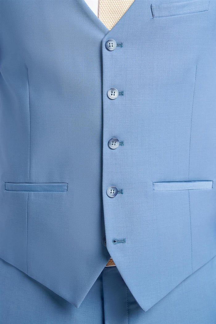 Bond Wool Rich Ocean Blue Waistcoat