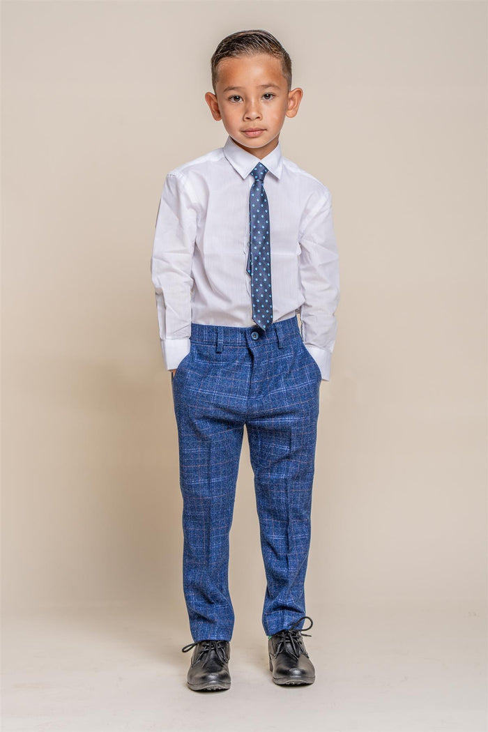 Miatti boys long sleeve white shirt front