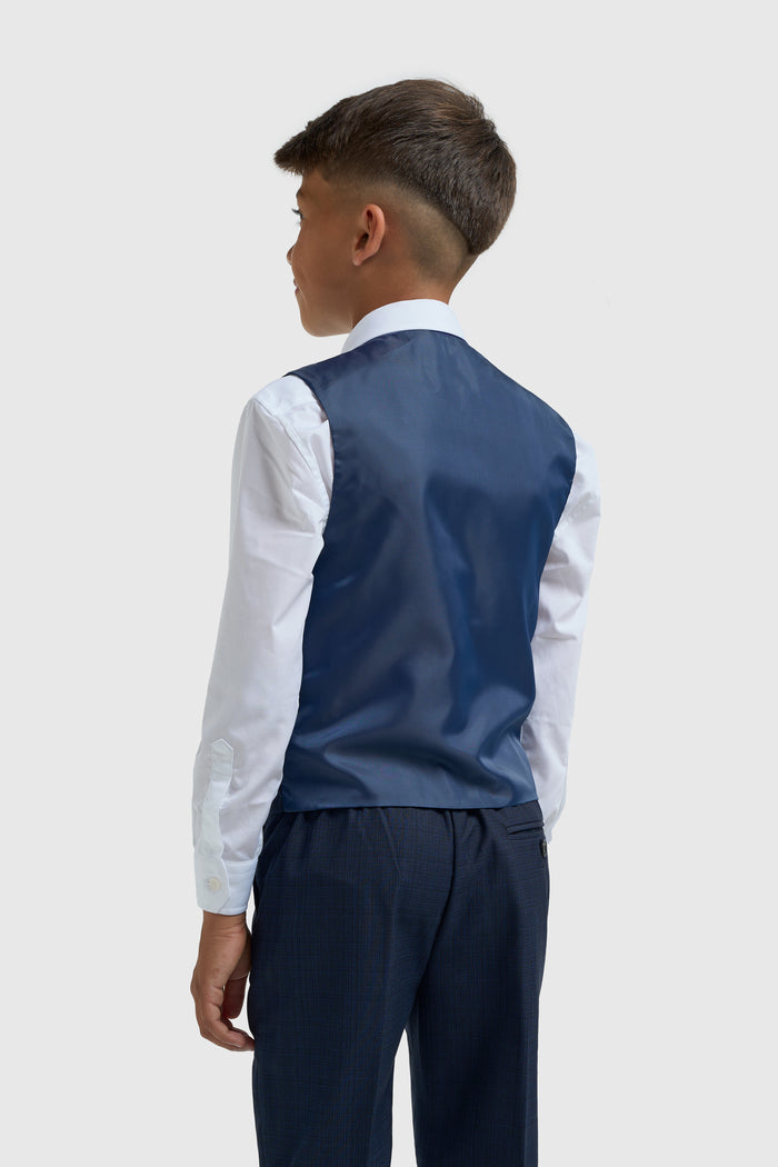 Boys Navy Plain Suit - House of Cavani