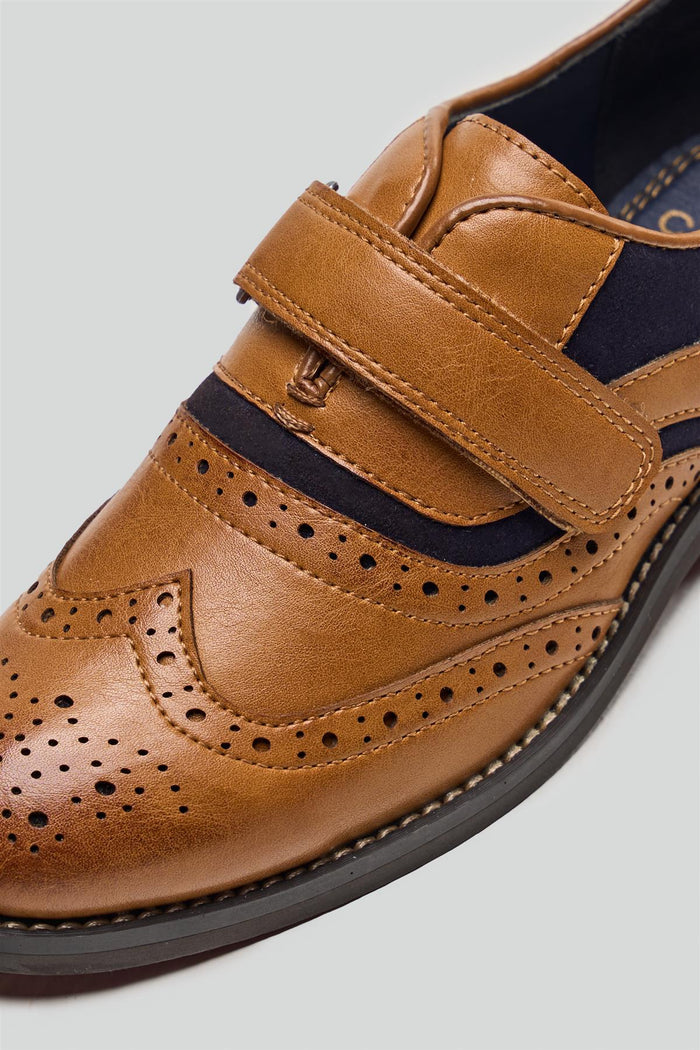 Boys Russel Tan/Navy Shoes