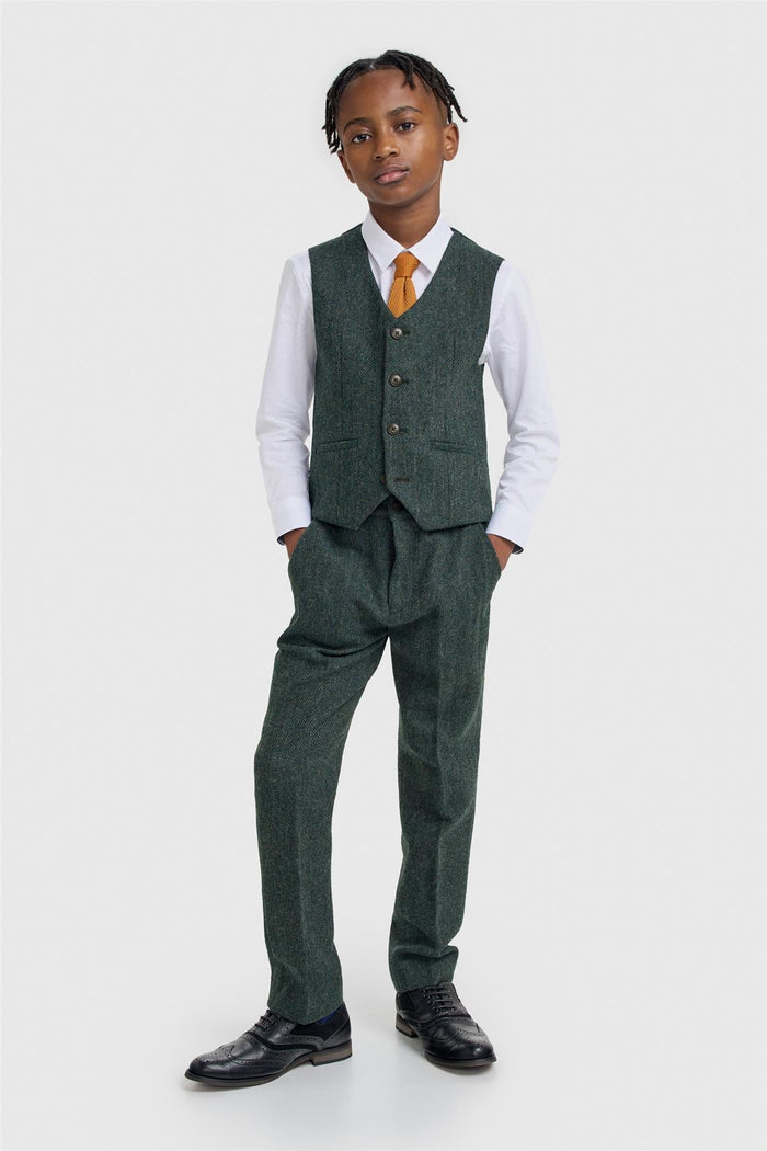 Boys Thomas Lush Olive Suit