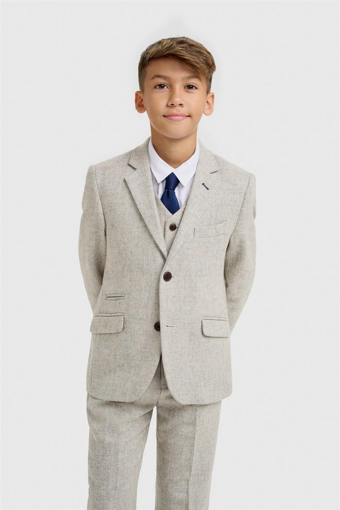 Boys Thomas Pearl Grey Suit