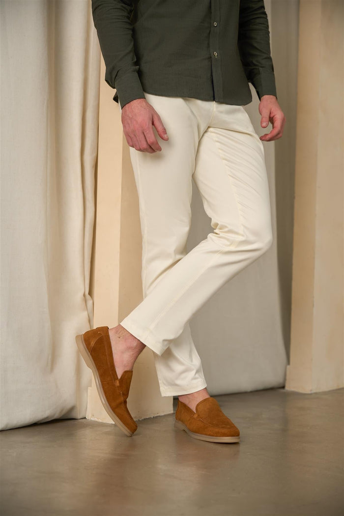 Breezy Tan Slip-On Suede Loafers
