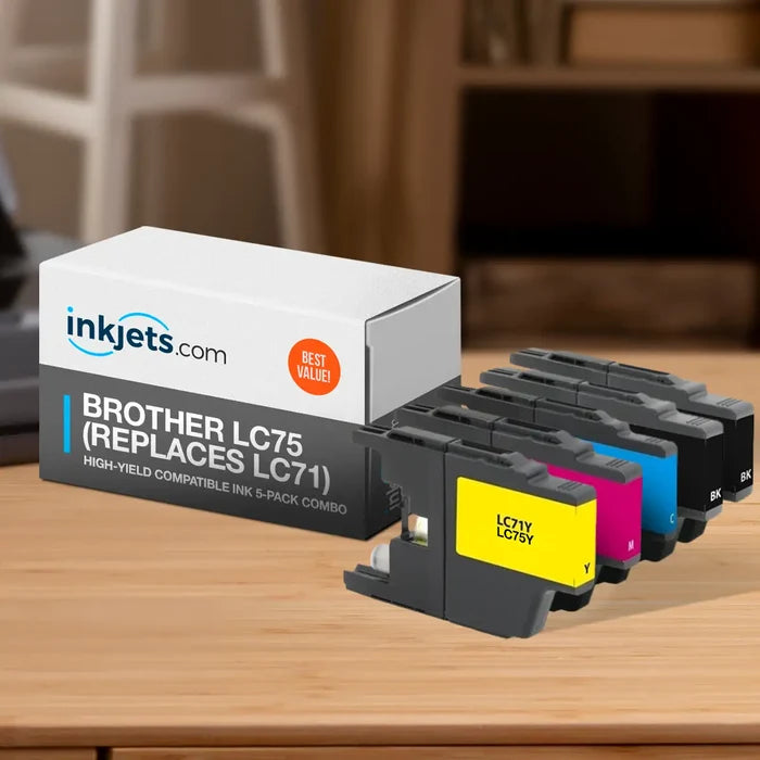 Brother LC75 (Replaces LC71) High-Yield Compatible Ink 5-Pack Combo