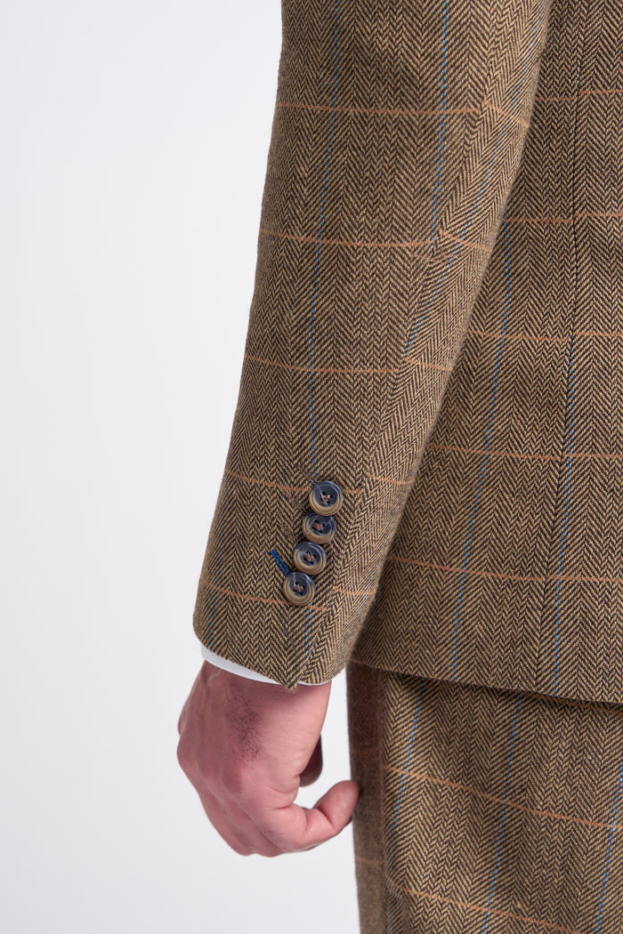 Brown Tweed Three Piece Suit - House of Cavani