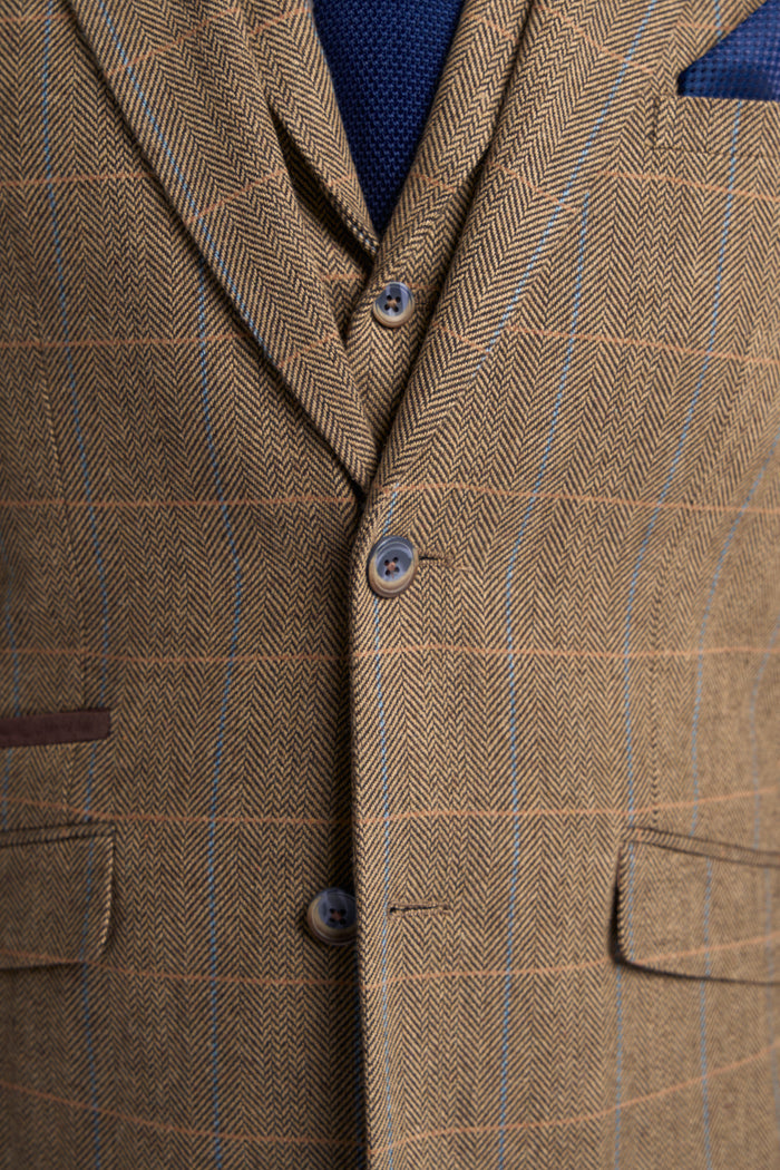 Brown Tweed Three Piece Suit - House of Cavani