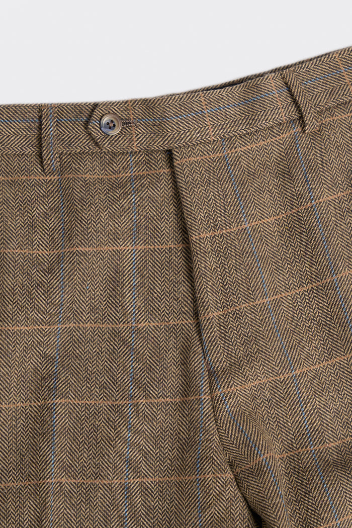 Brown Tweed Check Trousers - House of Cavani