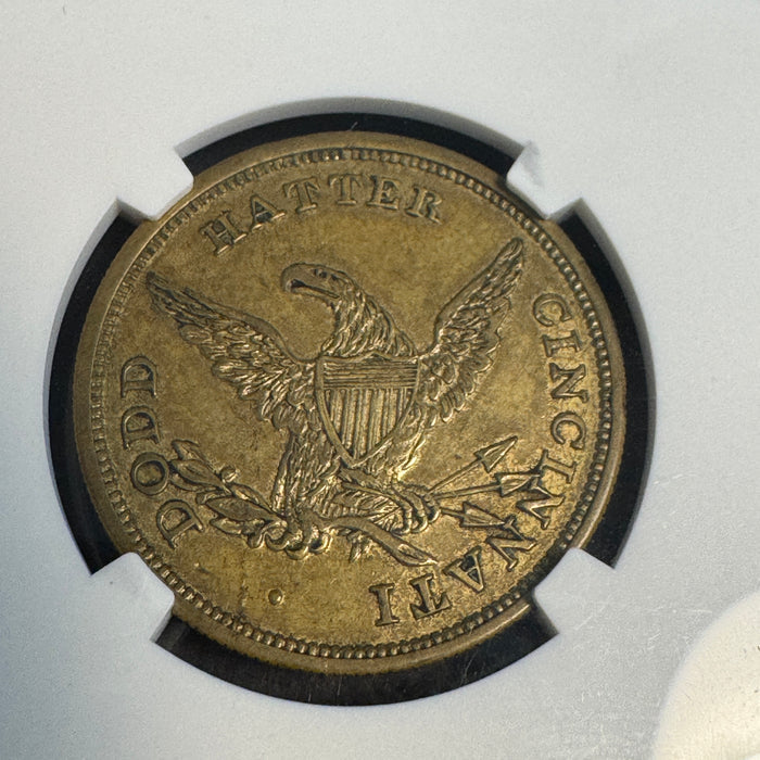 (c.1850) Dodd, Hatter, 144 Main St - merchant token, Cincinnati OH, M-OHIO-7, NGC MS-61