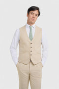 Camden Beige Waistcoat - House of Cavani