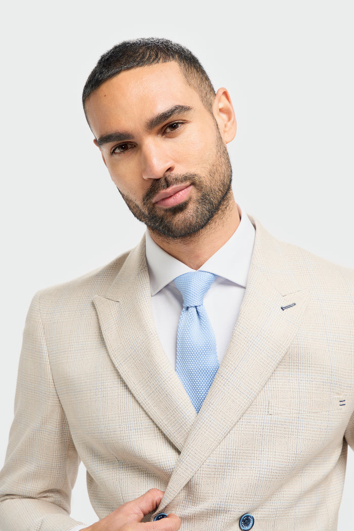 Caridi Beige Double Breasted Blazer