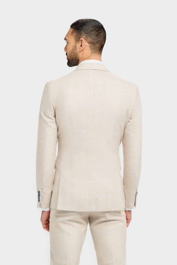 Caridi Beige Double Breasted Blazer