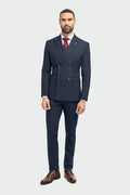 Caridi Navy Double Breasted Two Piece Suit - House of Cavani