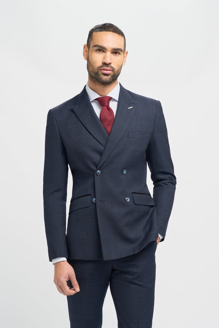 Caridi Navy Double Breasted Two Piece Suit - House of Cavani