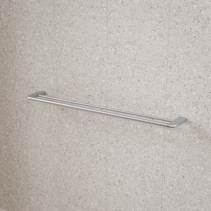 Caroma Contura II 820mm Double Towel Rail - Brushed Nickel