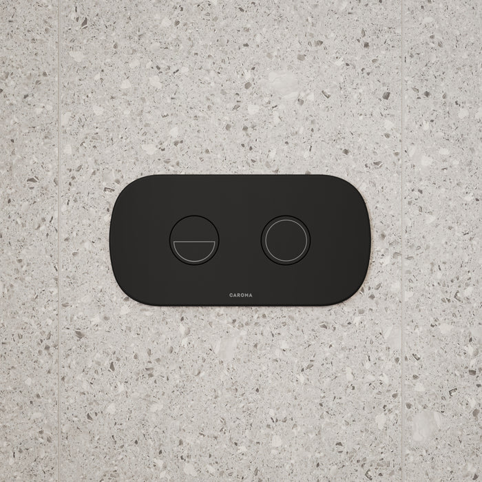 Caroma Contura II Invisi Series II Round DC Dual Flush Button Panel - Black