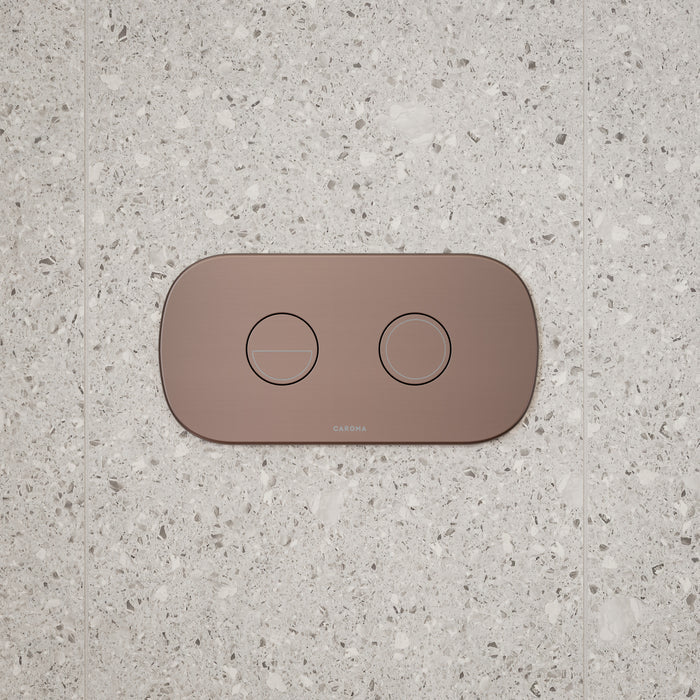 Caroma Contura II Invisi Series II Round DC Dual Flush Button Panel - Brushed Bronze