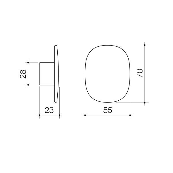 Technical Drawing Caroma Contura II Large Robe Hook - Brushed Nickel849042BN